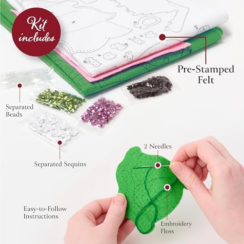 Bucilla Felt Applique 4 Piece Ornament Making Kit, Santa Sweets, Perfect for Holiday DIY Arts and Crafts, 89708E