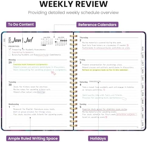 ZOTIA Planner 2026-2027 Jul 2026-Jun 2027 Academic Monthly & Weekly Planner
