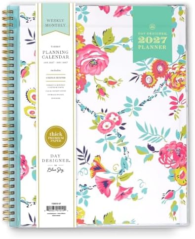 Blue Sky Day Designer 2027 Weekly & Monthly Planner, 8.5"x11", Peyton White