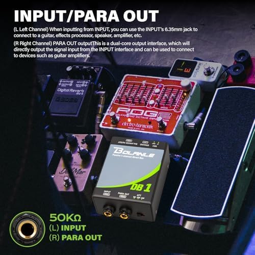Bolanle DB1 Passive 1-Channel DI Box, Reamp Hum Eliminator XLR Mono