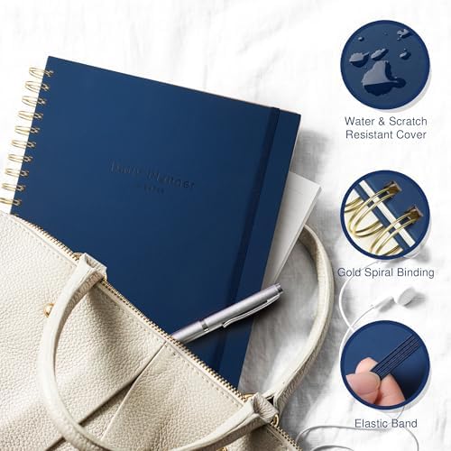 AuroPlanner Undated Daily Planner Notebook 8.5x11 Hourly Schedule Blue