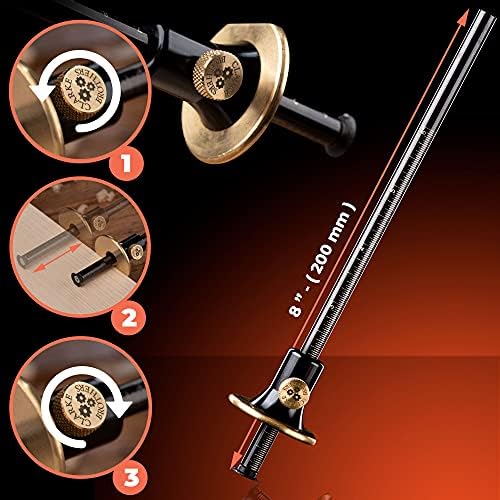 Clarke Brothers Wheel Marking Gauge - Woodworking Marking Scriber Kit With 2 Replacement Cutters - Wood Marking Tools With Graduated Inch & MM Scale - Solid Metal Bar Wood Scribe Tool For Carpenter