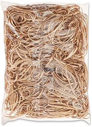 Amazon Basics Rubber Bands, Office Supplies, Size 33 (3-1/2 x 1/8 Inch), Stretchy, 600 Bands/1 lb Pack, 6-Pack, Tan