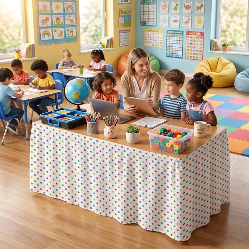 Teacher Desk Skirt for Classroom Ruffle Table Skirt Back to School