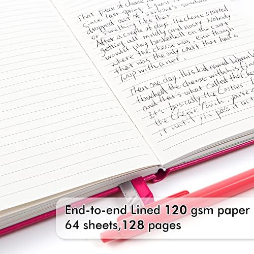 feela 3 Pack Notebooks Journals Bulk, Hardcover Notebook Classic Ruled Lined Journals with Pen Holder for Women Girls School Business Supplies, with 3 Black Pens, 120 GSM, 5.1”x8.3”, A5, Berry