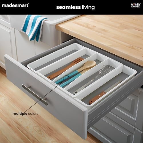 madesmart Classic Expandable Compartment Utensil Tray, Granite