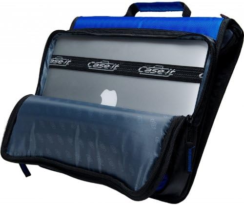 Case-it School Zipper Binder | 2-Inch O-Rings | 400-Sheet | LT-007 Purple | Universal, 13-Inch Laptop/Tablet Padded Pocket, Multiple Storage Pockets, Shoulder Strap, School & Office Organizer
