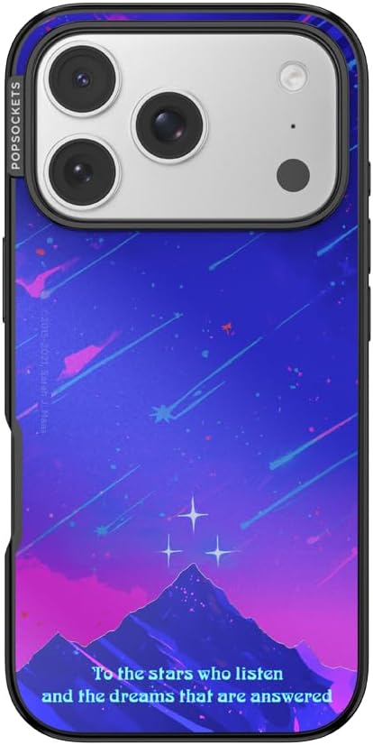PopSockets iPhone 17 Pro Phone Case with MagSafe, Wireless Charging Compatible, Bookish - Mirror Starfall
