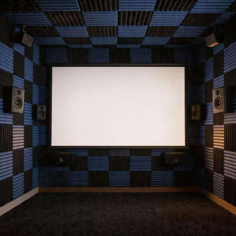 96 Pack Blue/black Absorb the echo Acoustic Foam Panel Wedge Studio Soundproofing Wall Tiles 12" X 12" X 1"(Accompanied By Double-Sided Adhesive Tape)