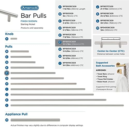 Amerock 10-1/16" Bar Pulls Sterling Nickel Drawer Pull