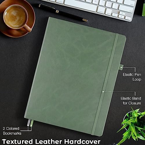 Graph Paper Notebook,Large 8.5 x 11 Hardcover Leather Journal for Women Men