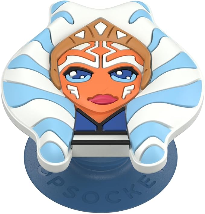 PopSockets Adhesive Phone Grip, Holder- Ahsoka Tano | Secure Comfortable Hold, Anti-Drop, Kickstand, Star Wars, Grogu, Fun, Cool, Unique