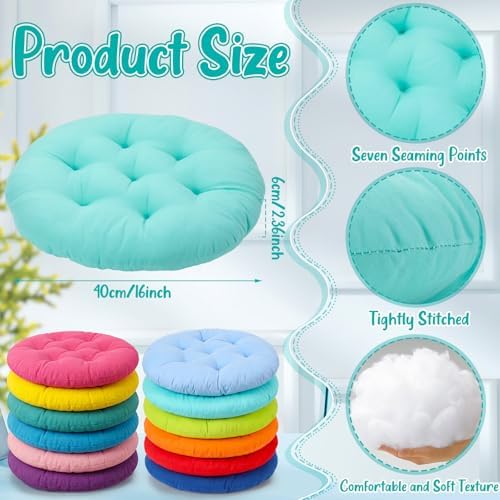 Fumete 12 Pcs Round Floor Pillows Cushions Seating 16 x 16 Inches Floor Round Cushions for Kids Toddlers Flexible Reading Chair Pillows for Classroom Home School Playing Supplies(Classic)
