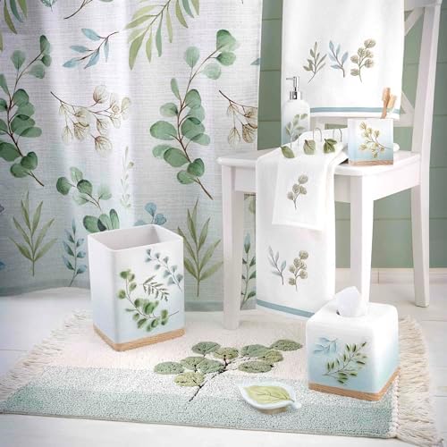Avanti Linens - Bath Set, 3pc Countertop Accessories, Resin Lotion Pump, Toothbrush Holder & Soap Dish, Durable Bath Decor (Ombre Leaves Collection)