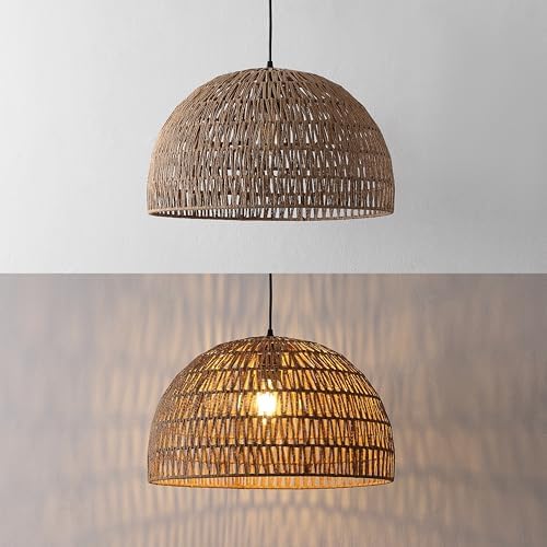 JONATHAN Y Campana 1-Light Pendant Dome Ceiling Lamp, 20", Brown