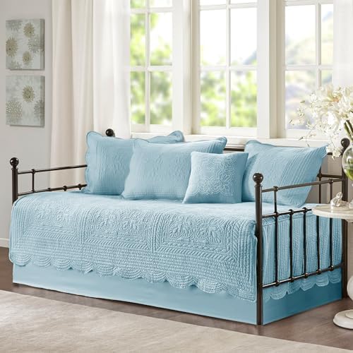 Madison Park Coastal Damask Quilted Daybed Cover Set, 6PC, 39"x75"