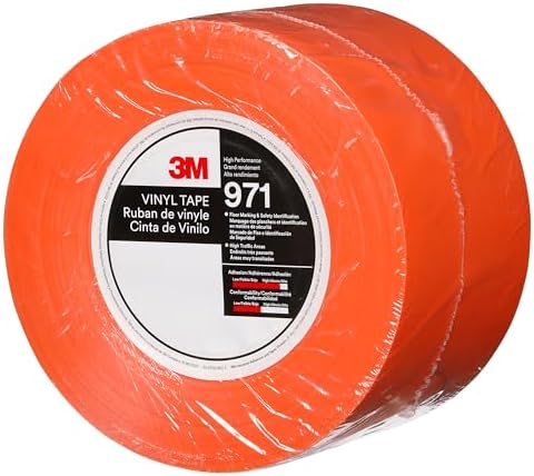 3M Durable Floor Marking Tape 971, Orange, 4 in x 36 yd, 17 mil, 1 Roll