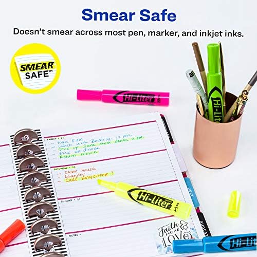 Avery Hi-Liter Desk-Style Highlighters, Smear Safe Ink, Chisel Tip is great for sketch book art, 12 Assorted Colors (98034)