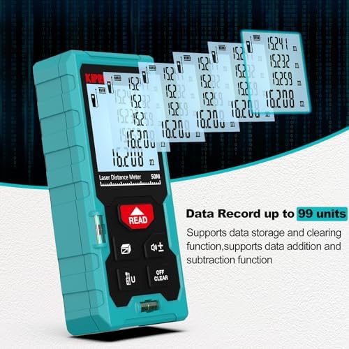 Kiprim LD50E Laser Distance Measure,165ft/50M,Backlit LCD,Ft/M/in Switch