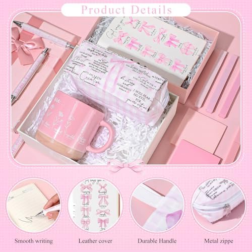 Reallnaive 25 Pcs Bible Study Kit for Women, Christian Gift, Pink