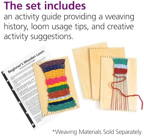 Colorations RLOOM Beginners Wooden Loom, Set of 12, for Kids, Arts & Crafts, Weaving, Craft Activity, Motor Skills, Critical Thinking, Basket, Jewelry, Crochet, Teaching, Educational | Ages 5+, Kindergarten+, Weaving, Craft Activity, Motor Skills, Crit...