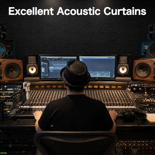 48"x 80" Sound Absorbing Studio Blanket Panel with Grommets for Wall Hanging,Extra Large Sound Dampening Blanket,Noise Cancelling Studio Acoustic Curtain/Light Blocker/Soundproof Moving Blanket