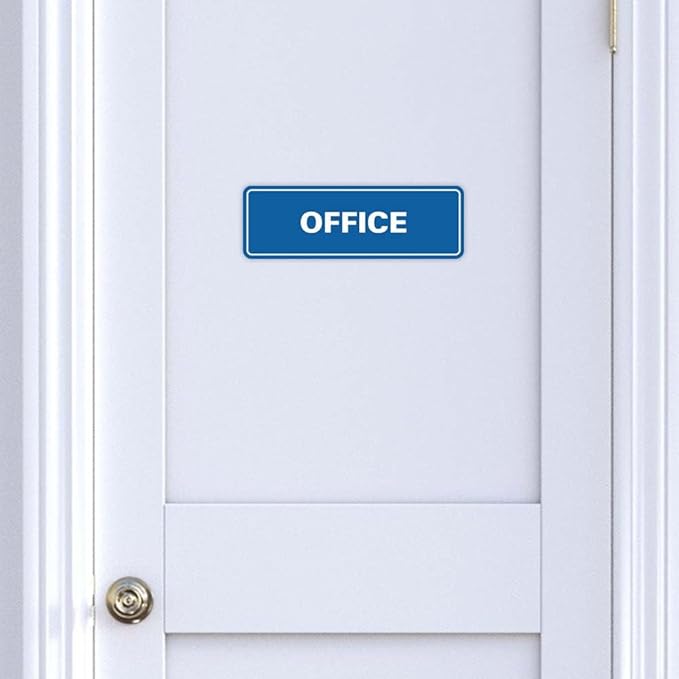 Signs ByLITA Standard Office Sign - Professional Business Signage - Easy to Install (Navy Blue/White) - Large 2 Pack