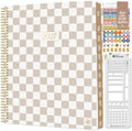 bloom daily planners 2027 Planner for Women (8.5" x 11") - Weekly & Monthly Calendar Year (January to December) Softcover Agenda Book Organizer with Stickers & Stencil - Checkered, Café