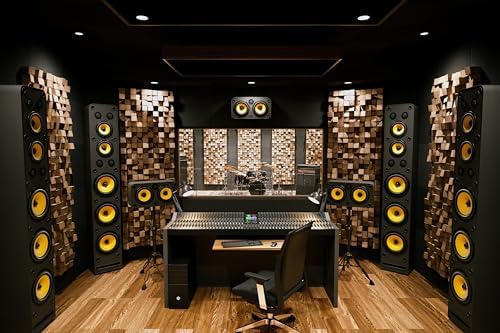 15x10ft Recording Studio Backdrop Professional Sound Mixer Sound Source Equipment Listening Device Operation Desk Background Singer Music Producer Party Decor Photo Booth Studio Props