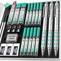 Nicpro 3 Pack Blocky Gear 2.0 mm Metal Mechanical Pencils Set with Case