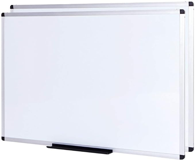 VIZ-PRO Large Magnetic Dry Erase White Board for Wall, 60 X 48 inches, Pack of 2, 5' x 4' Aluminum Framed Whiteboard with Marker Tray for School Office Home