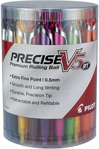 PILOT Precise V5 RT Rolling Ball Pens, 0.5 mm, Pack of 48