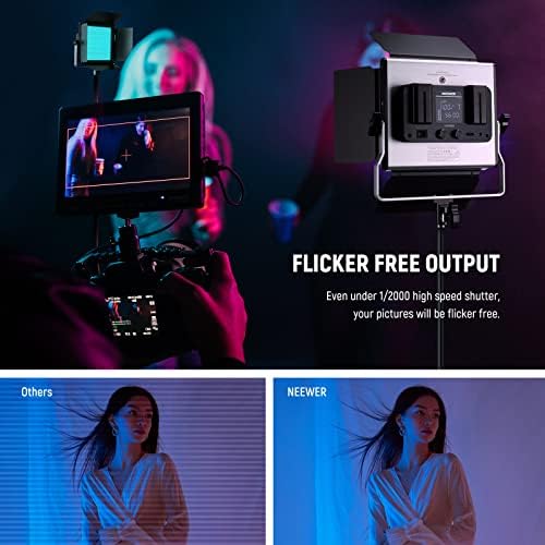NEEWER Upgraded 660 PRO II RGB LED Video Light w App Control Tripod Stand