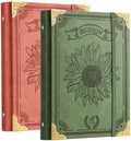 2Pcs Sunflower PU Leather A5 Binder 6 Ring Refillable Journal Cover