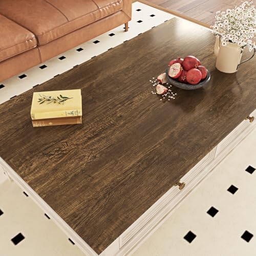 WESTICK Brown Wood Contact Paper Peel and Stick Wallpaper Vintage Wood Grain Contact Paper for Countertops Waterproof Wooden Wallpapers for Tables Kitchen Cabinets Drawers Shelf Liner 118 x 24 in