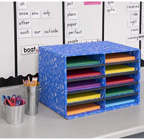 Bankers Box 10-Compartment Mail Sorter, 19.5" x 12.375", Blue