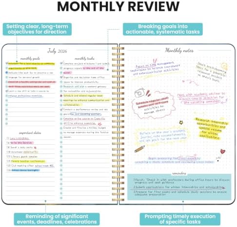 Monthly Planner 2026-2027, 18-Month Aesthetic Calendar, Jul 2026-Dec 2027