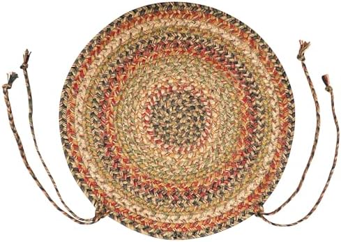 Homespice Kingston Braided Chair Pads for Country Decor, Round 15" Set of 2