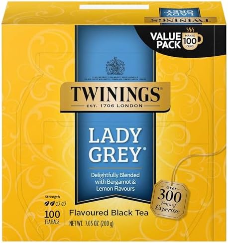 Twinings Lady Grey Black Citrus Tea Bags, 100 CT Box (1 Pack)