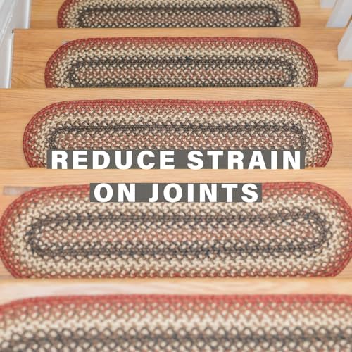 Homespice Chester Jute Braided Stair Treads, Rect 8x28 Set of 13