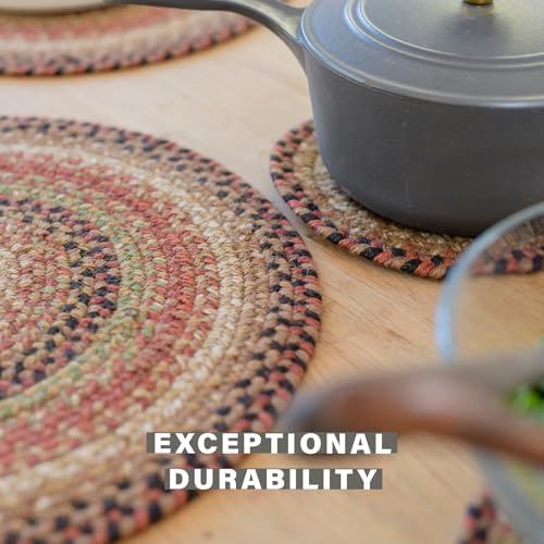 Homespice Gingerbread Jute Braided Table Mats, Oval 10x15 Set of 4