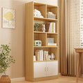Closed Back Cabinet Wood Standard 9.5'' Wide Bookcase Bookshelf Storage Rack Multi-layered Storage Shelf Cabinet Display Unit Integrated Against the Wall Natural/White 23.6"L x 9.4"W x 70.9"H