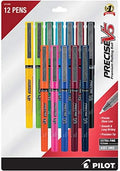 PILOT Precise V5 Stick Pens, Extra Fine Point 0.5mm, Assorted Inks, 12-Pack