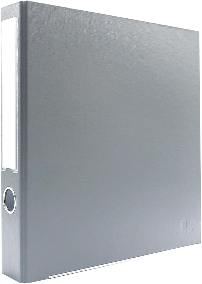 3-Ring Premium Round-Ring Binder - Light Gray, 2" Spine, by Bindertek | 275 Sheet Capacity, 1.5" Round Rings, Linen-Textured Covers, Steel Reinforced Edges, Spine Label Included