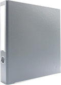 3-Ring Premium Round-Ring Binder - Light Gray, 2" Spine, by Bindertek | 275 Sheet Capacity, 1.5" Round Rings, Linen-Textured Covers, Steel Reinforced Edges, Spine Label Included