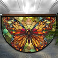 Stained Glass Butterfly Half Round Door Mat