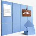 48" x 36" Large Felt Bulletin Board 1/2" Thick, Sky Blue