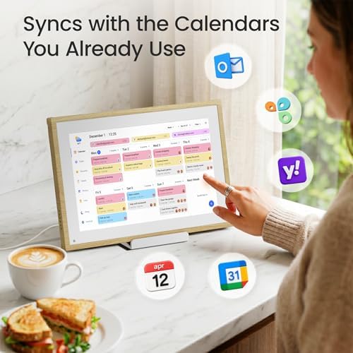 Dragon Touch Digital Calendar 10 inch, Electronic Wall Calendar with Interactive Touch Screen, Smart Family/Home Gift for Schedule Reminders, Task Rewards, Chort Chart and Digital Picture Frame