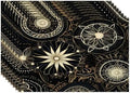 Batmerry Circular Patterns Floral Designs Placemats, Black and Gold Decorative Patterns Washable Linen Table Mats for Kitchen Table Double Insulation Decor Dining Set Indoor Outdoor 12X18 in Set of 8