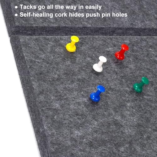48" x 36" Felt Bulletin Board & Cork Board Alternative, Dark Gray